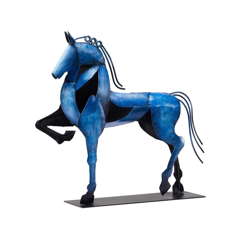 Blue Metal Horse Sculpture - Picture 2 of 5